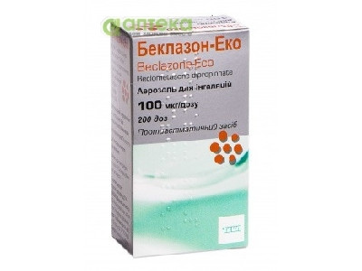 На фото - БЕКЛАЗОН-ЭКО аэрозоль д/инг., 100 мкг/доза по 200 доз в б-ках. На этой странице можно купить БЕКЛАЗОН-ЭКО в Америке США Канаде. А также узнать стоимость БЕКЛАЗОН-ЭКО в Америке США Канаде